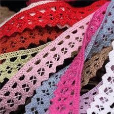 Colour crochet edge laces