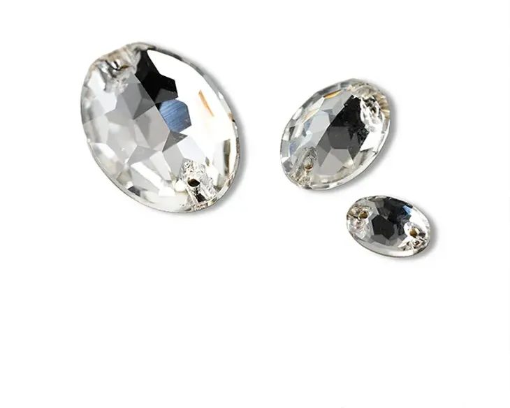 Sew-on crystal stones - oval photo 3