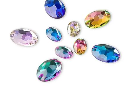 Sew-on crystal stones - oval