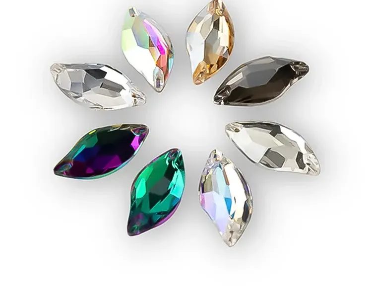Sew-on crystal stones - navette