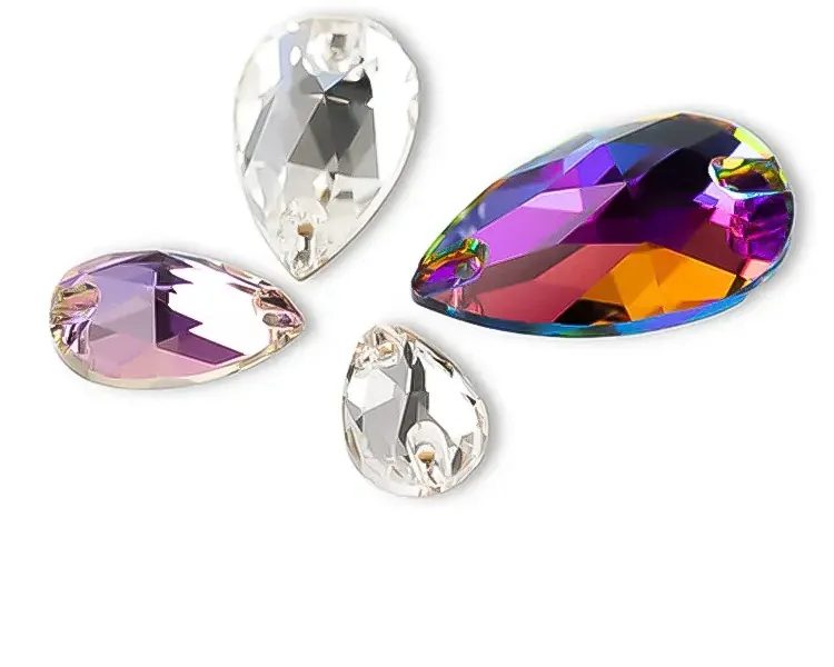 Sew-on crystal stones - teardrop photo 3