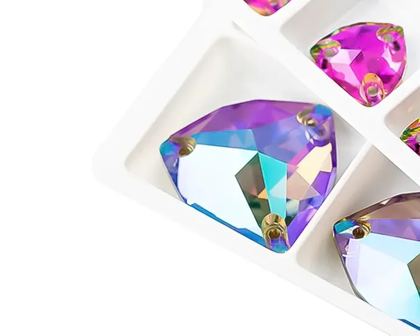 Sew-on crystal stones - assorted tray packs