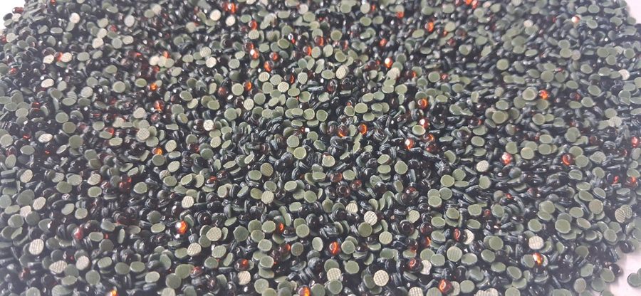 Hotfix glass rhinestones 2-cut - Smoke Topaz SS8