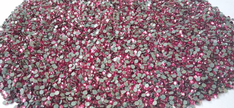 Hotfix glass rhinestones 2-cut - Pink SS8