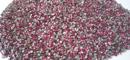 Hotfix glass rhinestones 2-cut - Pink SS8