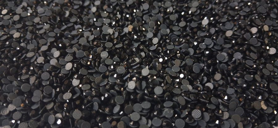 Hotfix glass rhinestones 2-cut - Jet Black SS8