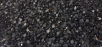Hotfix glass rhinestones 2-cut - Jet Black SS8