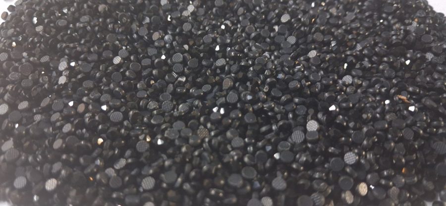 Hotfix glass rhinestones 2-cut - Jet Black SS10