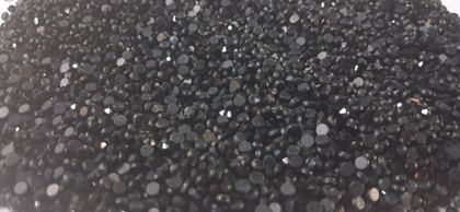 Hotfix glass rhinestones 2-cut - Jet Black SS10