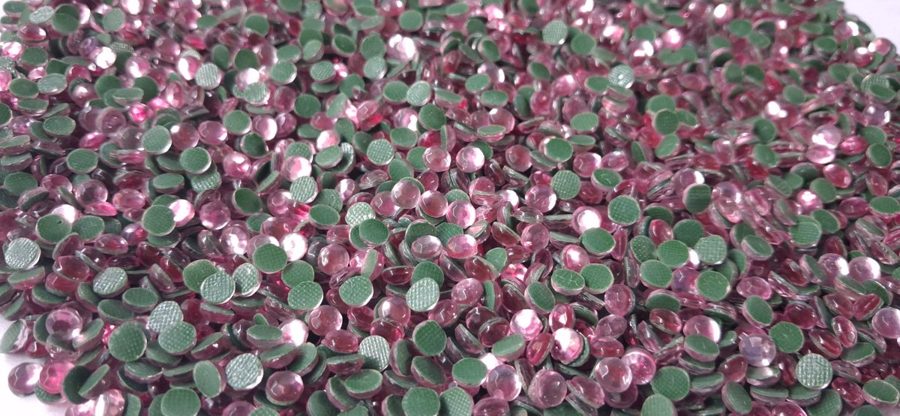 Hotfix glass rhinestones 2-cut - Pink SS20