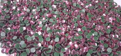 Hotfix glass rhinestones 2-cut - Pink SS20