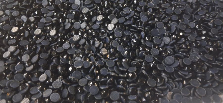 Hotfix glass rhinestones 2-cut - Jet Black SS20