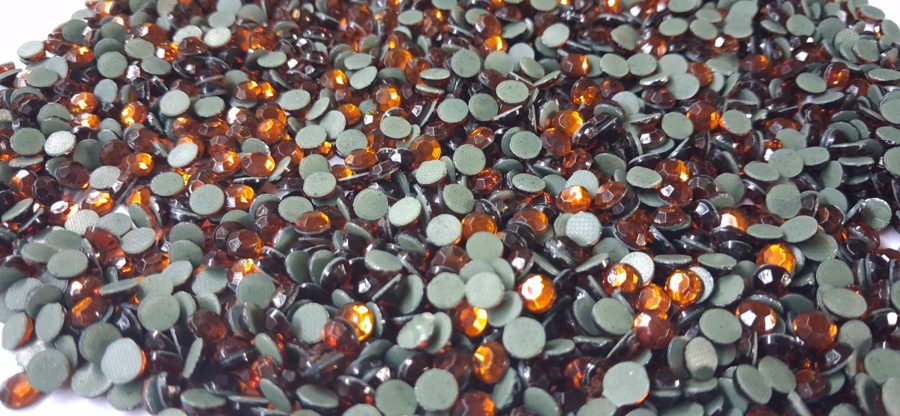 Hotfix glass rhinestones 2-cut - Smoke Topaz SS25
