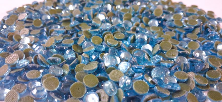 Hotfix glass rhinestones 2-cut - Light Aquamarine SS30