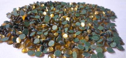Hotfix glass rhinestones 2-cut - Light Topaz SS30