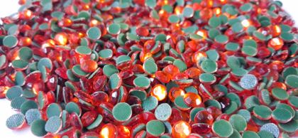 Hotfix glass rhinestones 2-cut - Orange SS30