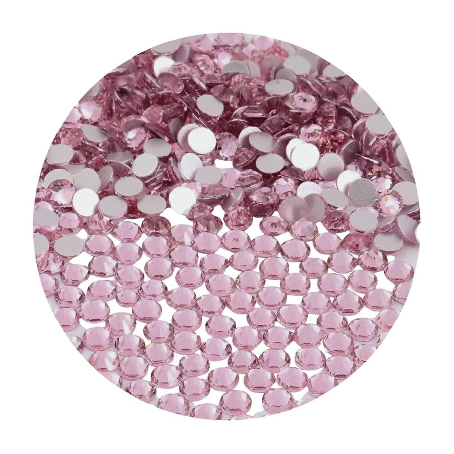 Hotfix glass rhinestones 2-cut - Lt.Rose SS8