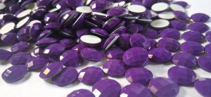 Hotfix epoxy stones - faceted round - Purple 10 mm