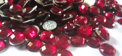 Hotfix epoxy stones - faceted round - Red 10 mm