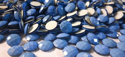 Hotfix epoxy stones - faceted round - Light Blue 10 mm