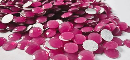 Hotfix epoxy stones - faceted round - F Pink 10 mm