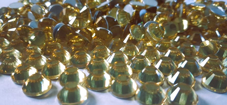 Hotfix epoxy stones - rhinecut round - Gold 10 mm