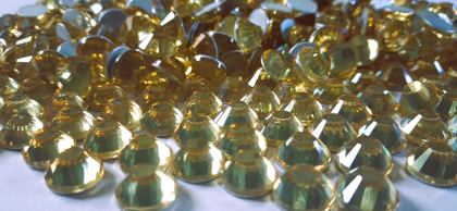 Hotfix epoxy stones - rhinecut round - Gold 10 mm
