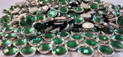 Hotfix epoxy stones - faceted round - Green 9 mm