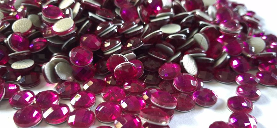 Hotfix epoxy stones - faceted round - Purple 8 mm