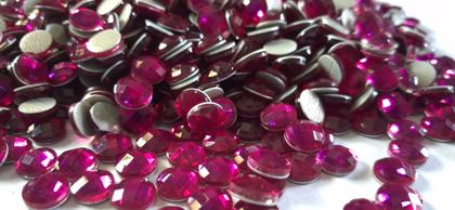 Hotfix epoxy stones - faceted round - Purple 8 mm