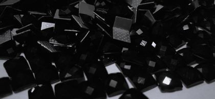Hotfix epoxy stones - faceted square - Black 7 mm