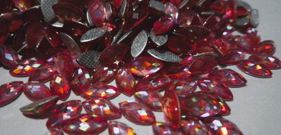 Hotfix epoxy stones - faceted cats eye - Sparkles 5 mm