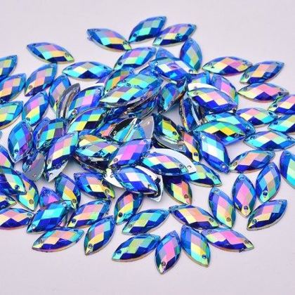 Acrylic navette AB stones