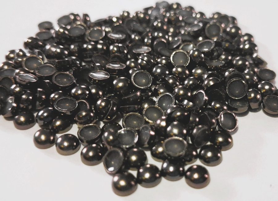 Hotfix zinc alloy convex studs - round - Silver 4 mm