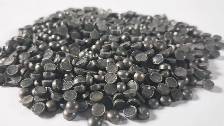 Hotfix zinc alloy convex studs - round - Gray 4 mm