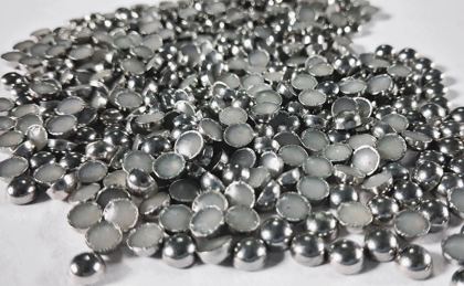 Hotfix zinc alloy convex studs - round - Silver 5 mm