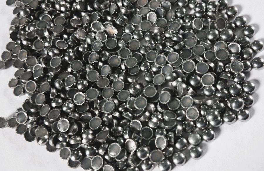 Hotfix zinc alloy convex studs - round - Gray 5 mm