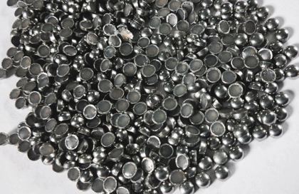 Hotfix zinc alloy convex studs - round - Gray 5 mm