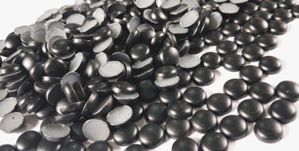 Hotfix zinc alloy convex studs - round - Matte Black 5 mm
