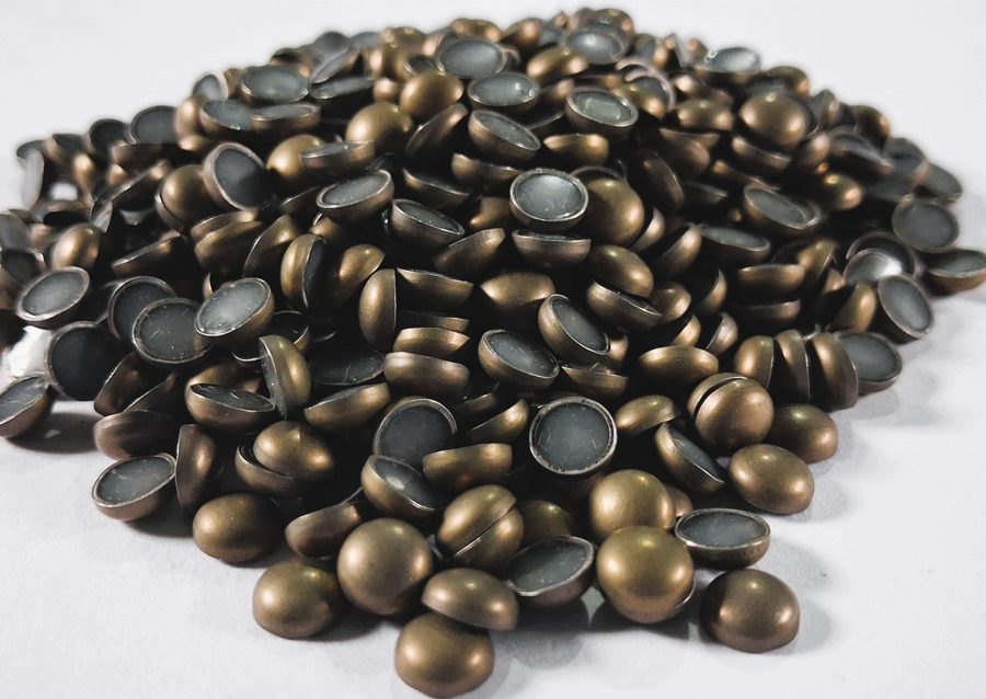 Hotfix zinc alloy convex studs - round - Gold 6 mm