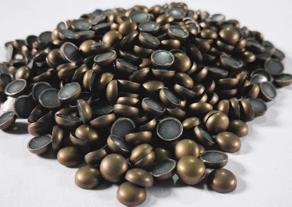 Hotfix zinc alloy convex studs - round - Gold 6 mm