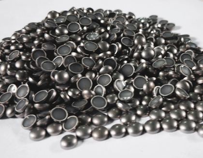 Hotfix zinc alloy convex studs - round - Antique Silver 6 mm