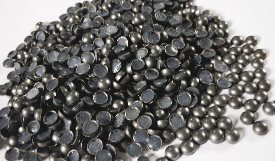 Hotfix zinc alloy convex studs - round - Gray 6 mm