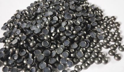 Hotfix zinc alloy convex studs - round - Gray 6 mm