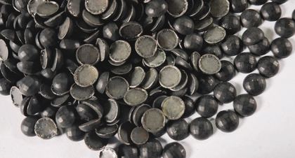 Hotfix zinc alloy convex studs - round - Matte Black 6 mm