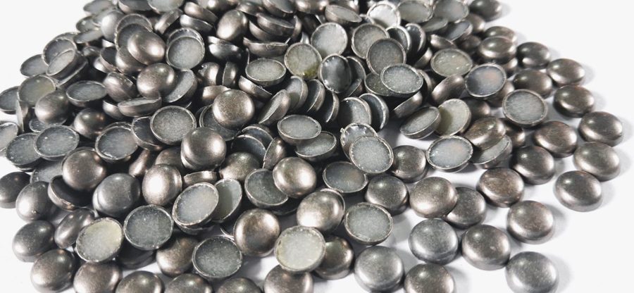 Hotfix zinc alloy convex studs - round - Antique Silver 8 mm