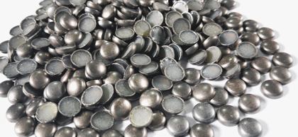 Hotfix zinc alloy convex studs - round - Antique Silver 8 mm