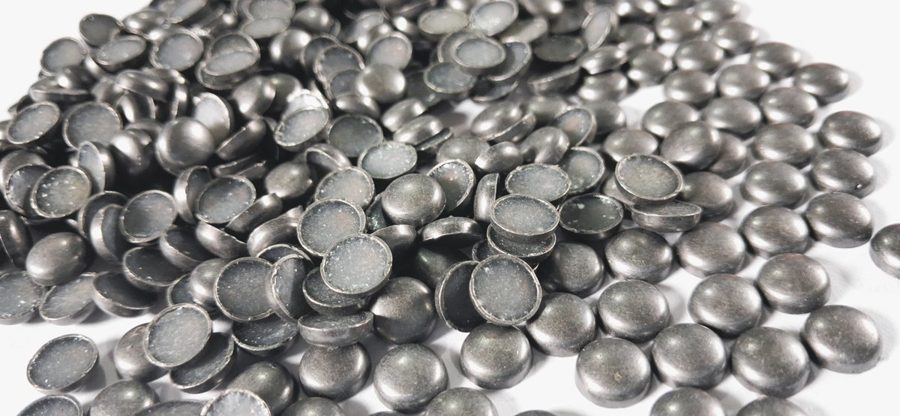 Hotfix zinc alloy convex studs - round - Gray 8 mm