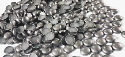 Hotfix zinc alloy convex studs - round - Gray 8 mm