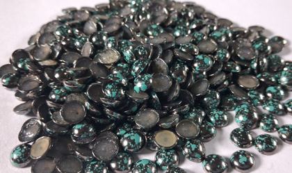 Hotfix zinc alloy convex studs - round - Hematite With Spray 8 mm